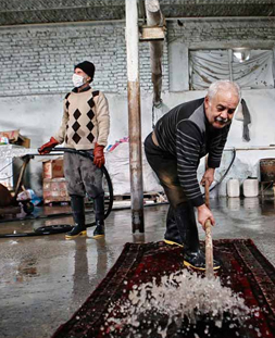 شستشوی سنتی قالی در قالیشویی اوین 